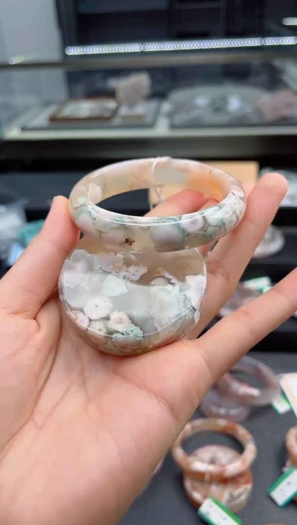 石英质玉手镯未镶嵌56圈口（赠送镯心）S92041