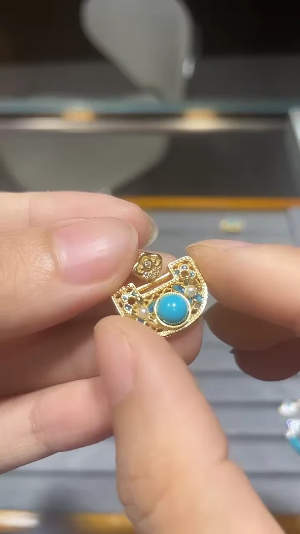 银S925镶嵌绿松石颈饰