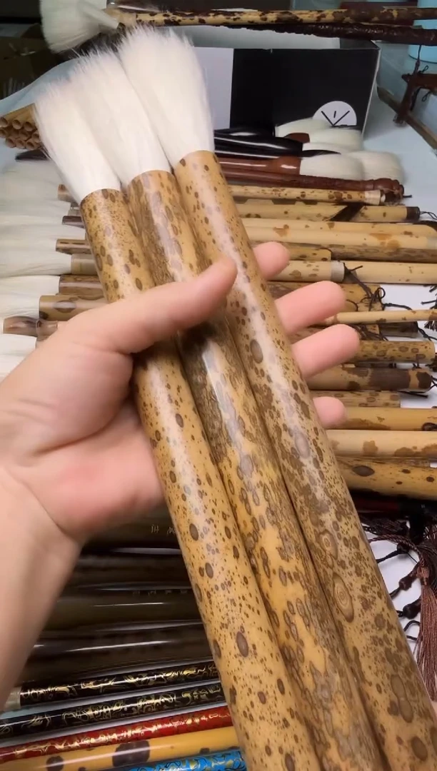 直筒短杆纯羊毫笔