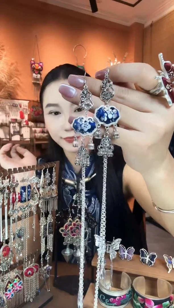 刺绣纯手工民族风耳环
