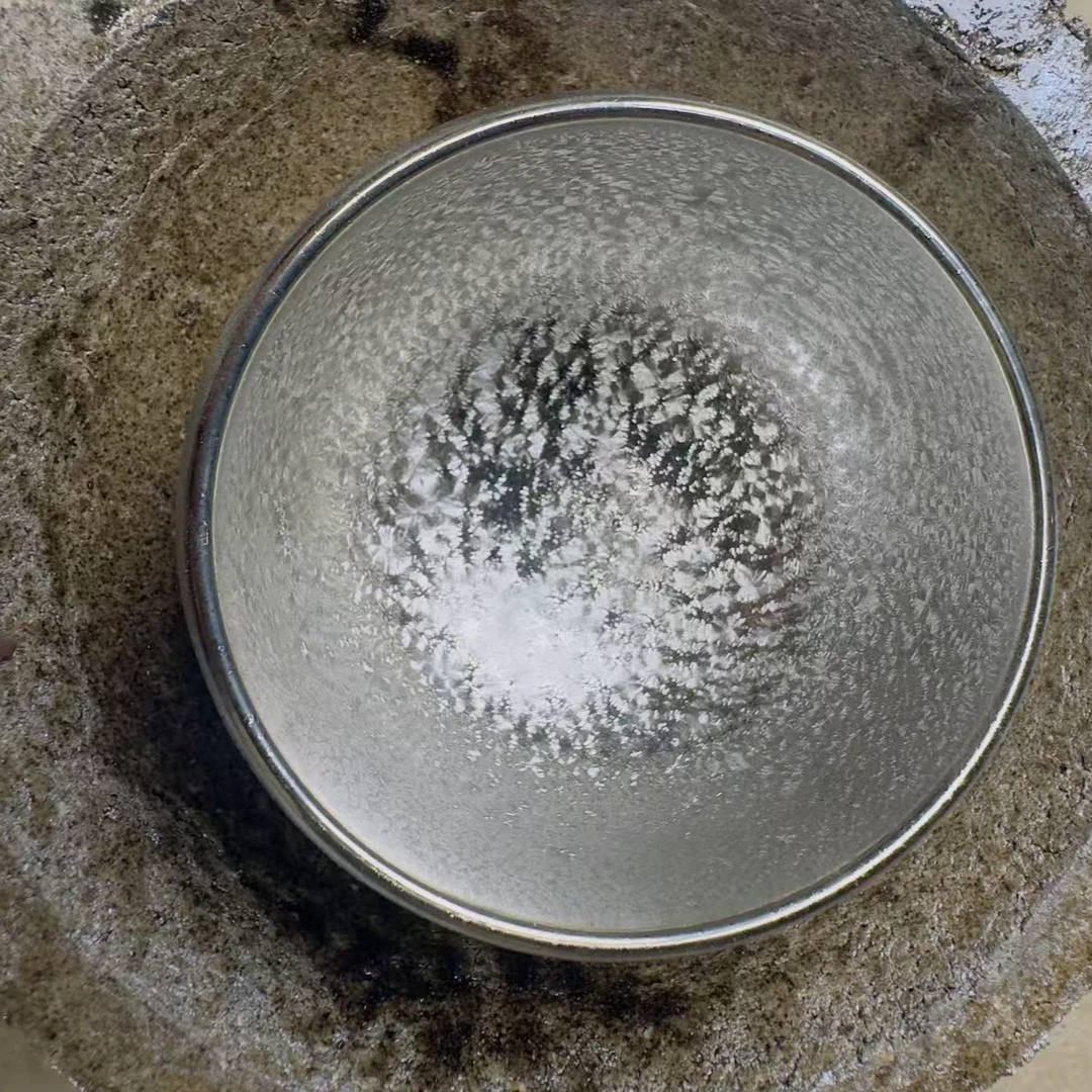 茶杯茶器  银钵天目 柴烧