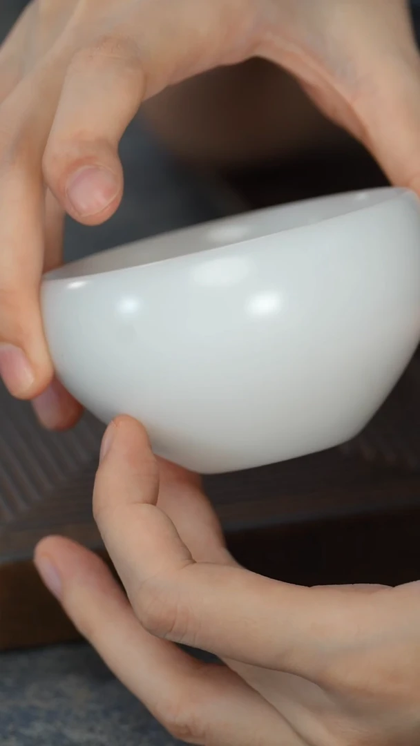 【A】【白瓷斗形璞玉杯】【以佳礼盒】