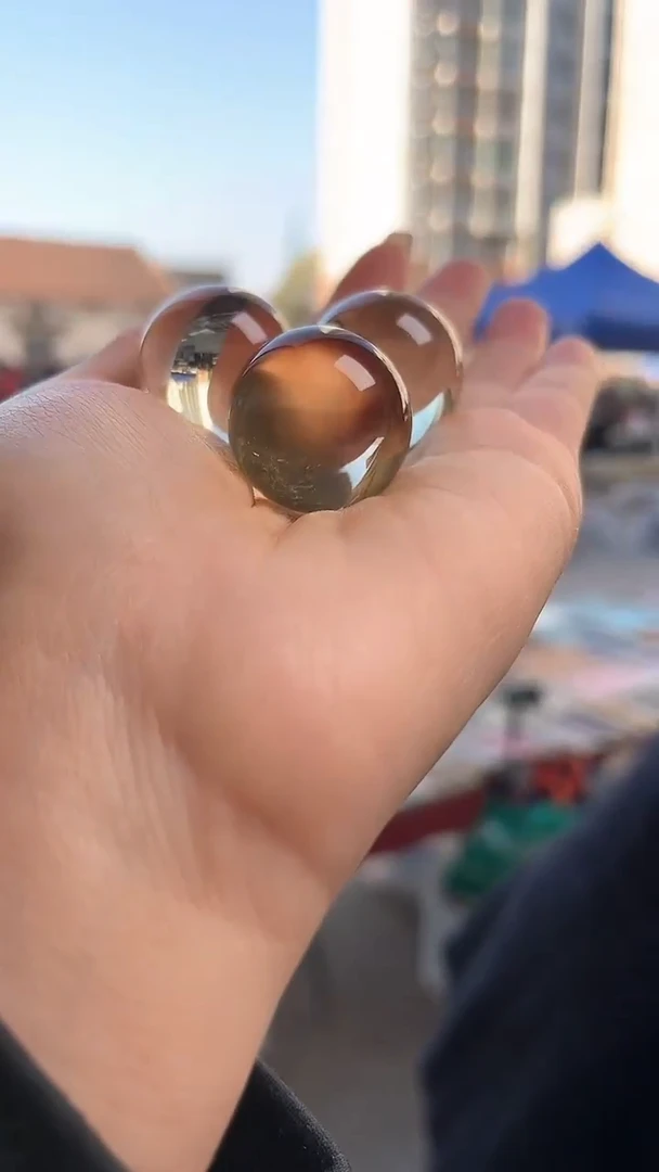 水晶球未镶嵌黄晶天然多样性发一25mm