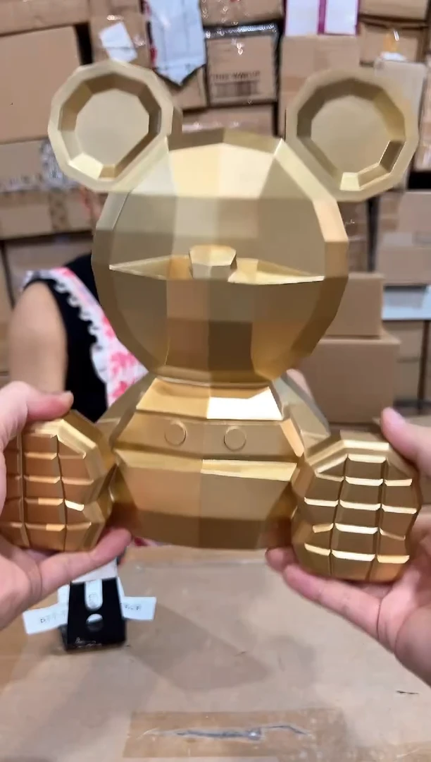 瓷片金色像素米奇钱罐