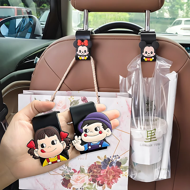 卡通可爱车载挂钩汽车上座椅后背小支架实用便捷收纳多功能挂物钩