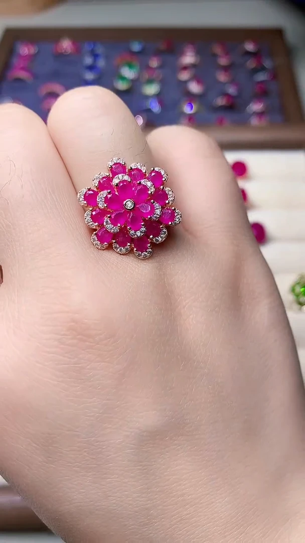 【闪购商品】红宝石戒指银S925镶嵌000