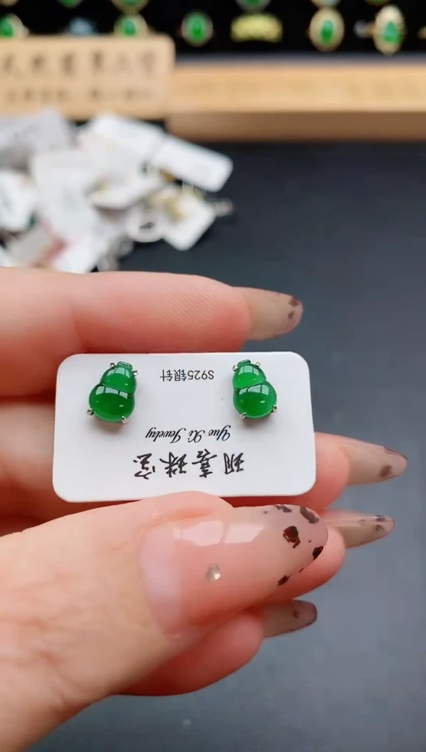 银S925镶嵌戒指翡翠1