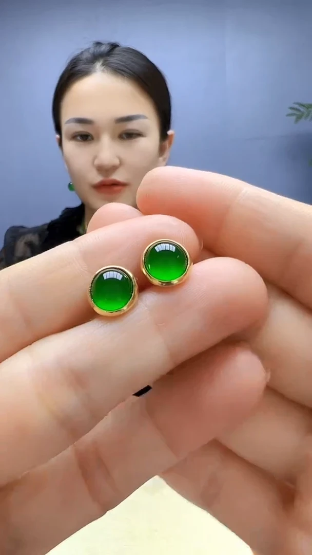 翡翠14K金镶嵌颈饰丹丹diy颈饰耳针