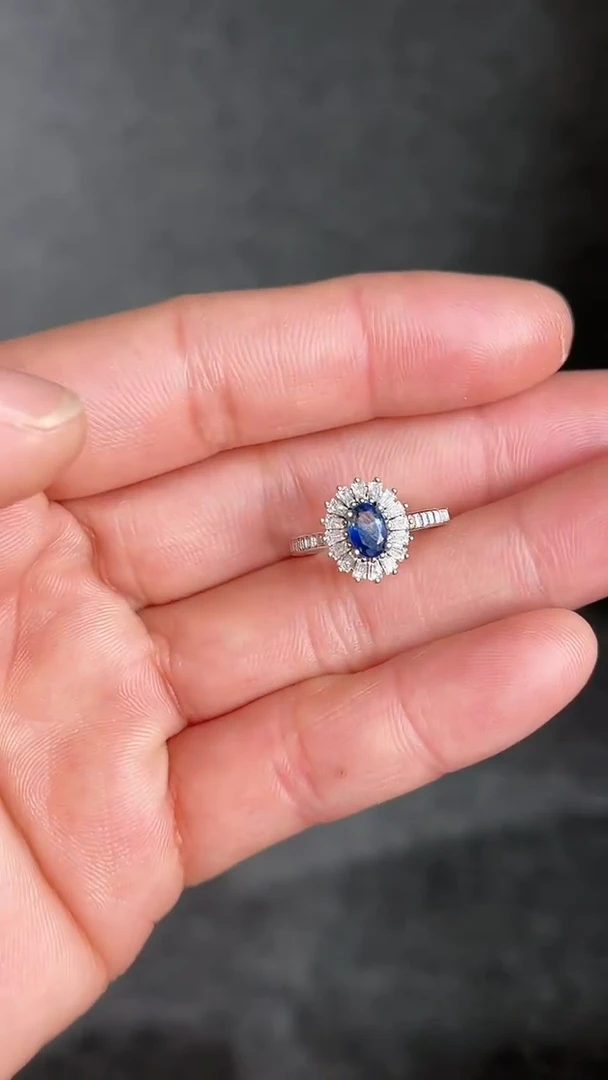 【闪购商品】蓝宝石戒指银S925镶嵌戒指