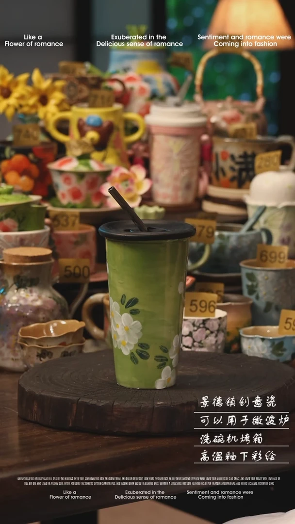 陶瓷景德镇高温釉下彩绘设计师款式