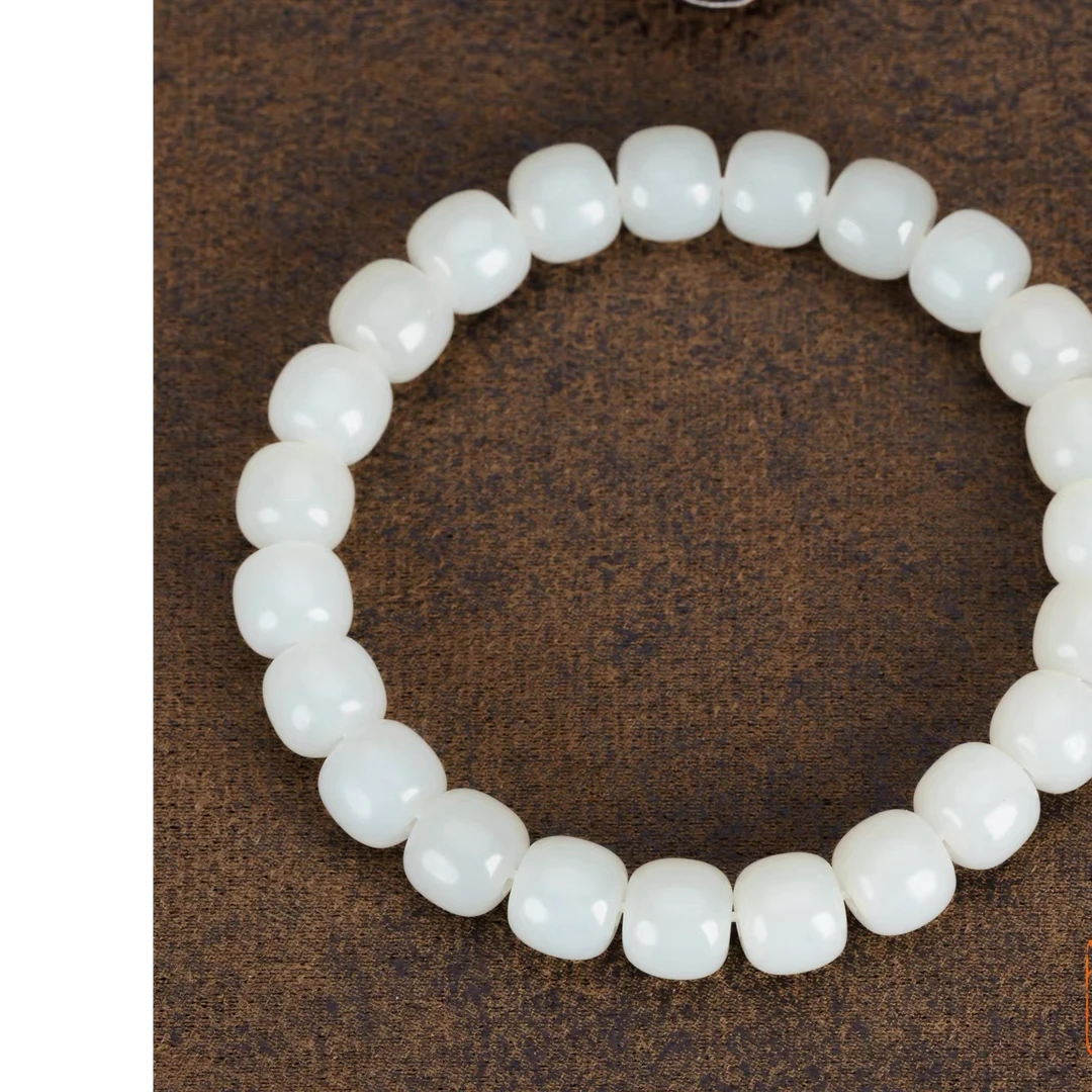 白玉老型珠手串珠径约10mm男女情侣佛珠