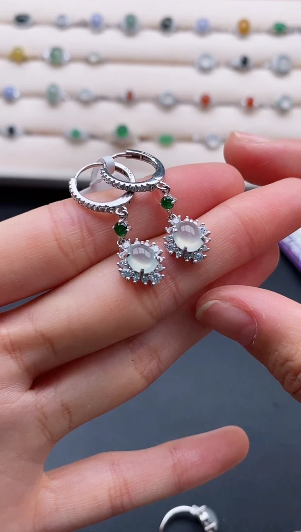 银S925镶嵌戒指翡翠2222222+9