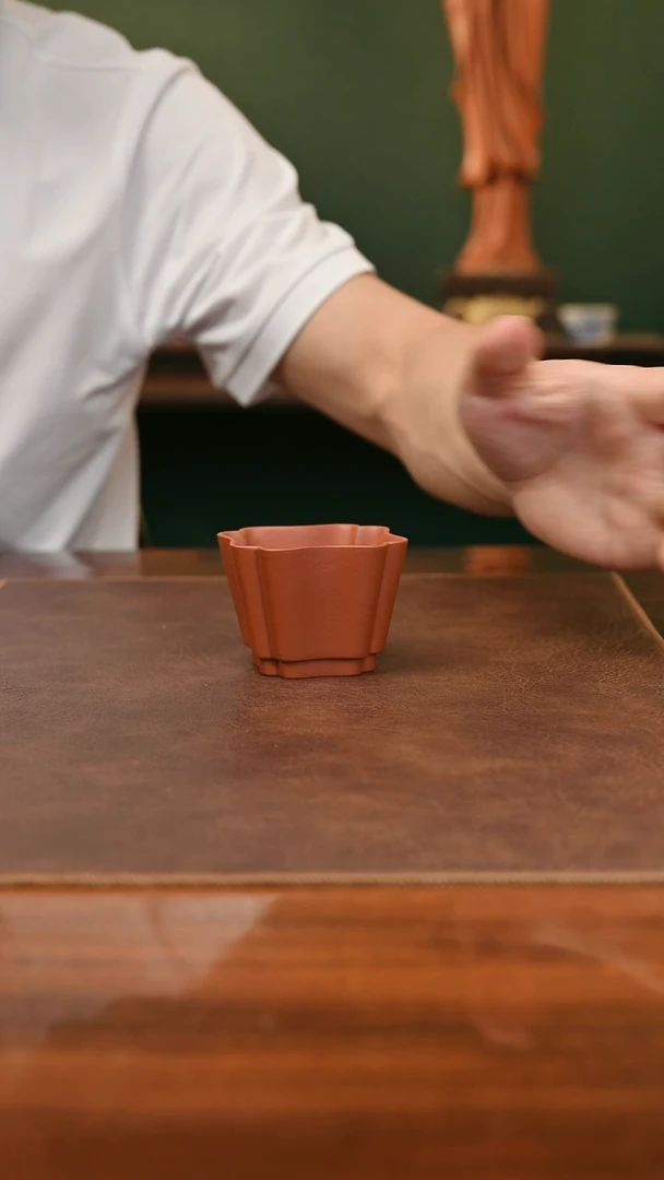 茶壶紫砂静葵杯 朱泥