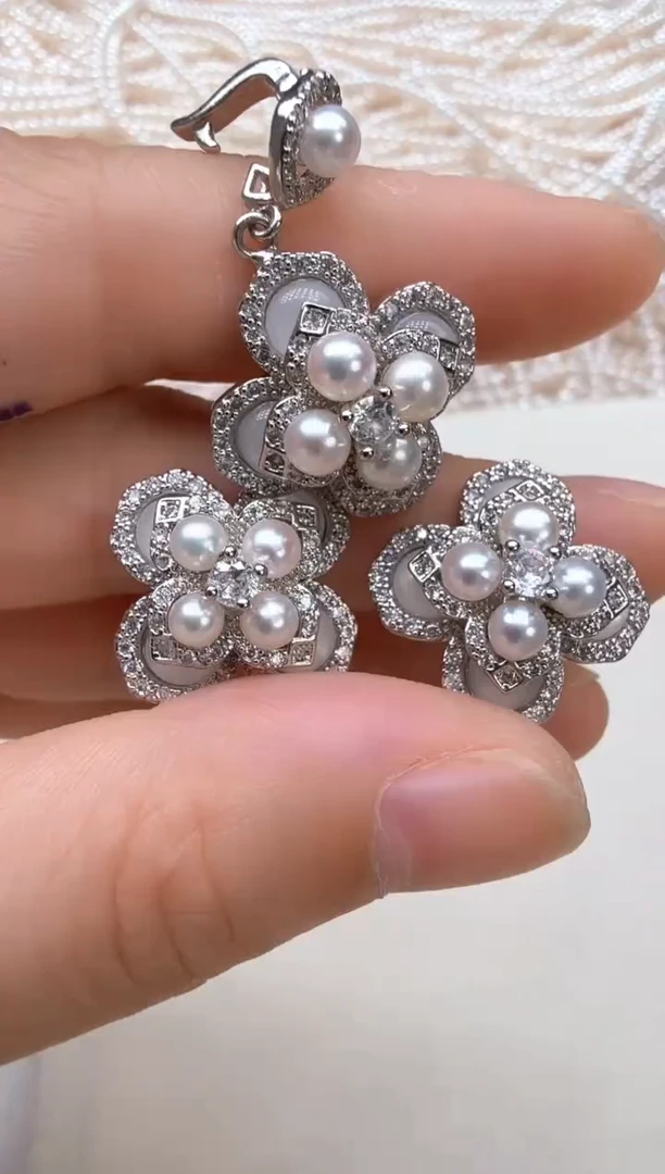 合金淡水珍珠耳饰8