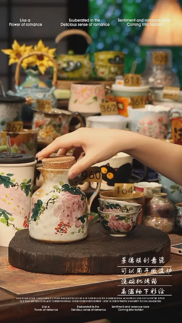 陶瓷景德镇高温釉下彩手工手绘款式