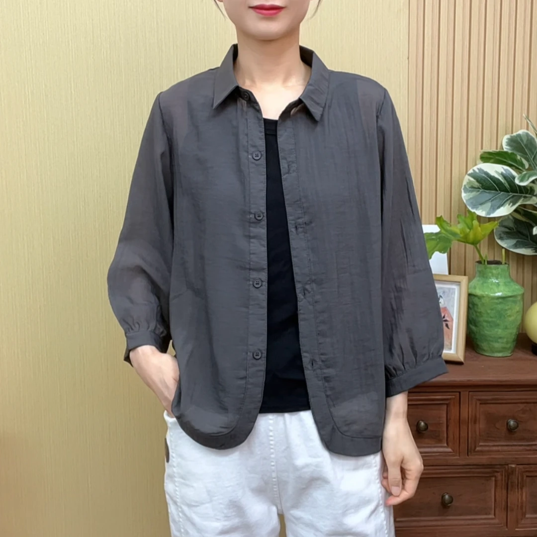 2025夏季防晒透气休闲开衫洋气百搭减龄薄款女上衣时尚