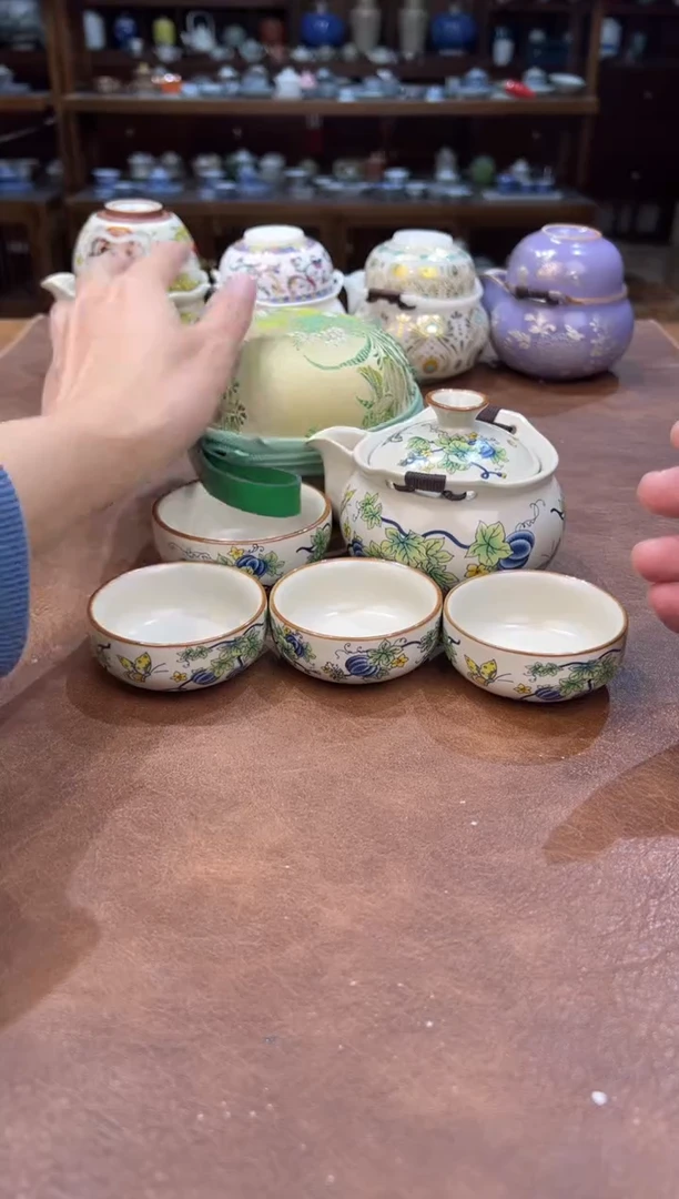 真的很便宜超好看会开片的旅行茶具