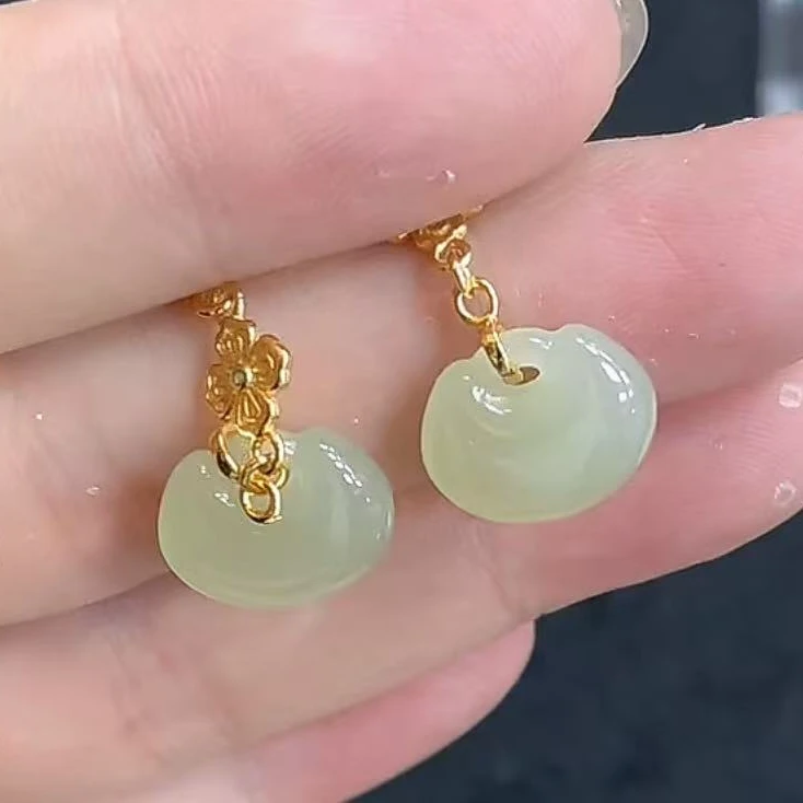 【玉经纶】-47245/Q28-628-和田玉耳饰-多样性发其—