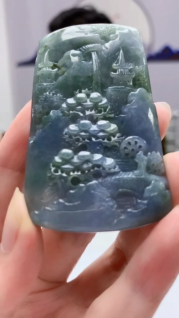 【闪购商品】定制翡翠未镶嵌4917zm-毛货挂件山水92