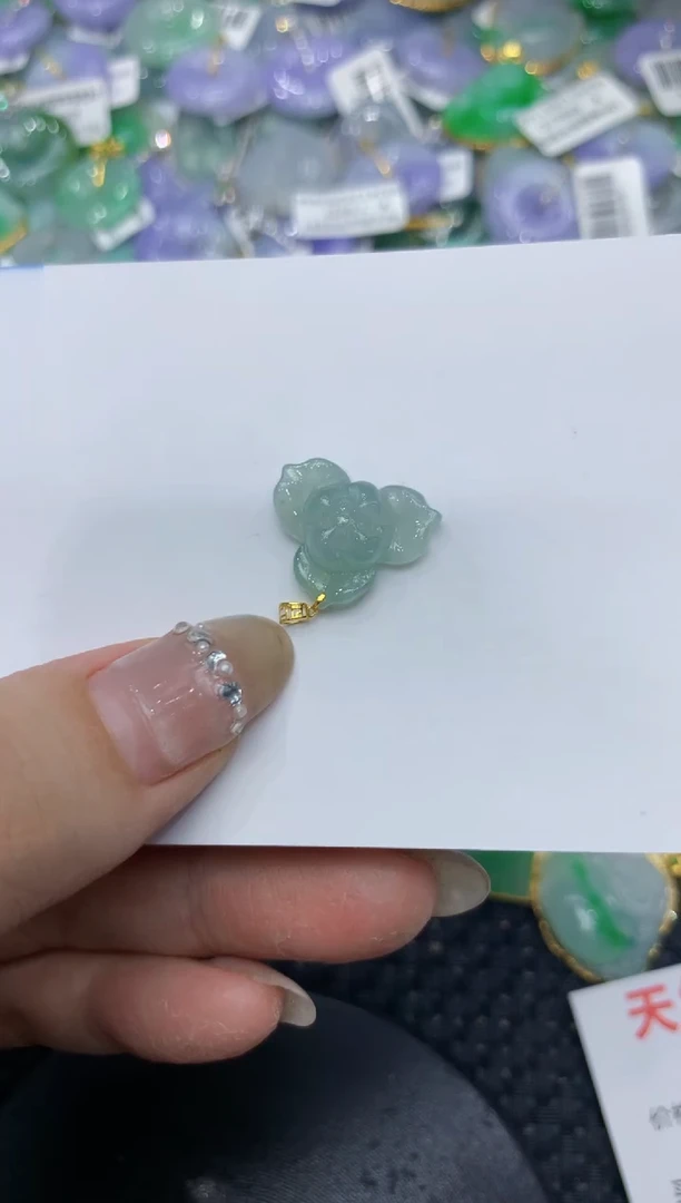 【闪购商品】翡翠颈饰18K金镶嵌2222222222
