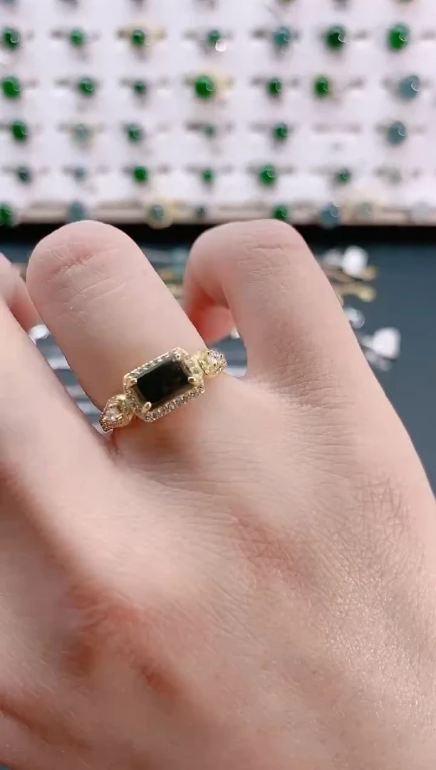 【闪购商品】翡翠戒指银S925镶嵌天然翡翠