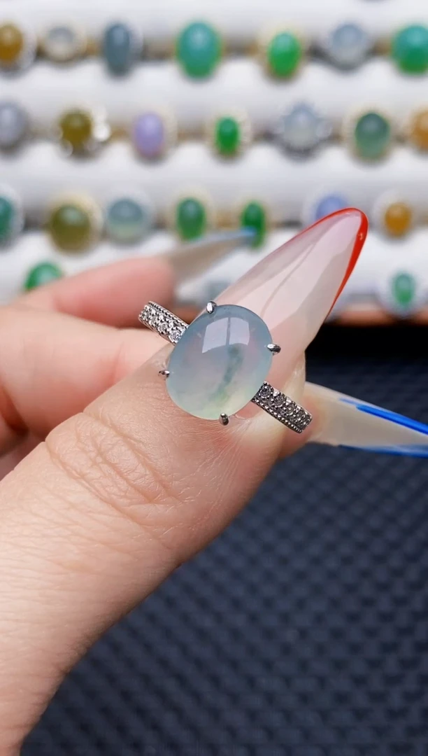 银S925镶嵌戒指翡翠1070