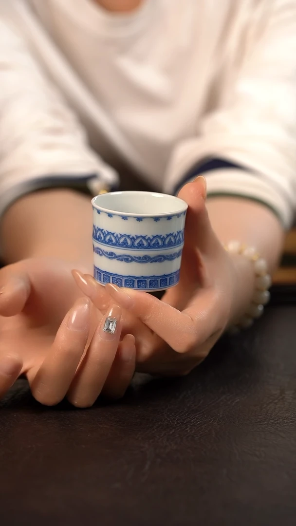 杯聚澜堂点工宝相竹节杯