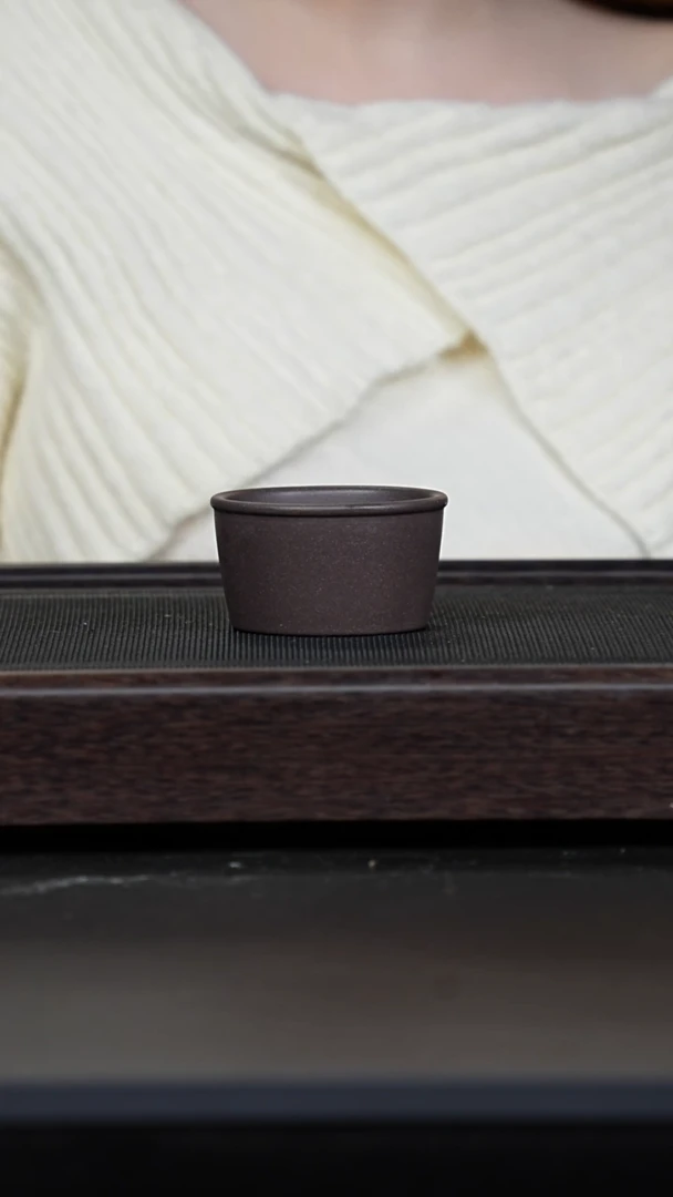 紫砂茶壶天青泥平底杯
