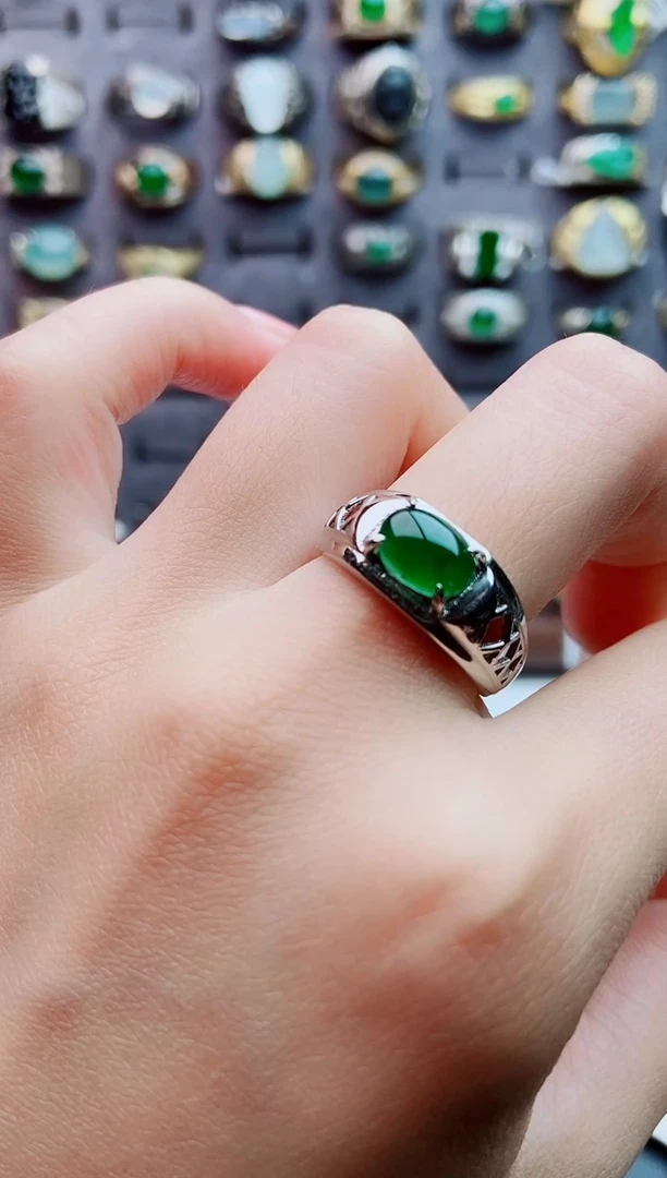 未镶嵌戒指翡翠天然翡翠男戒