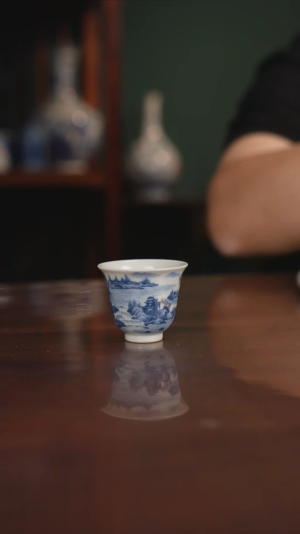 景琳藏青花北派山水