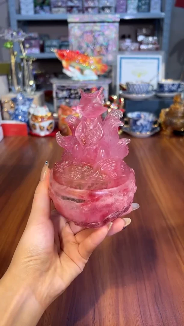 94粉彩琉璃·青丘香炉（粉彩红）