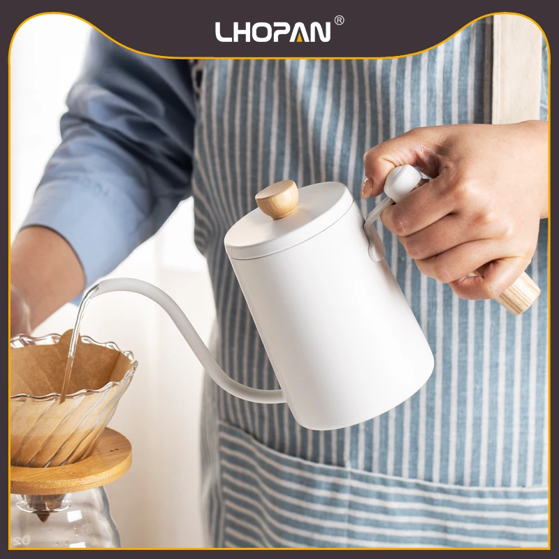 L'HOPAN/欧烹手冲咖啡壶带冲泡壶 304不锈钢家用长嘴壶日式壶套装