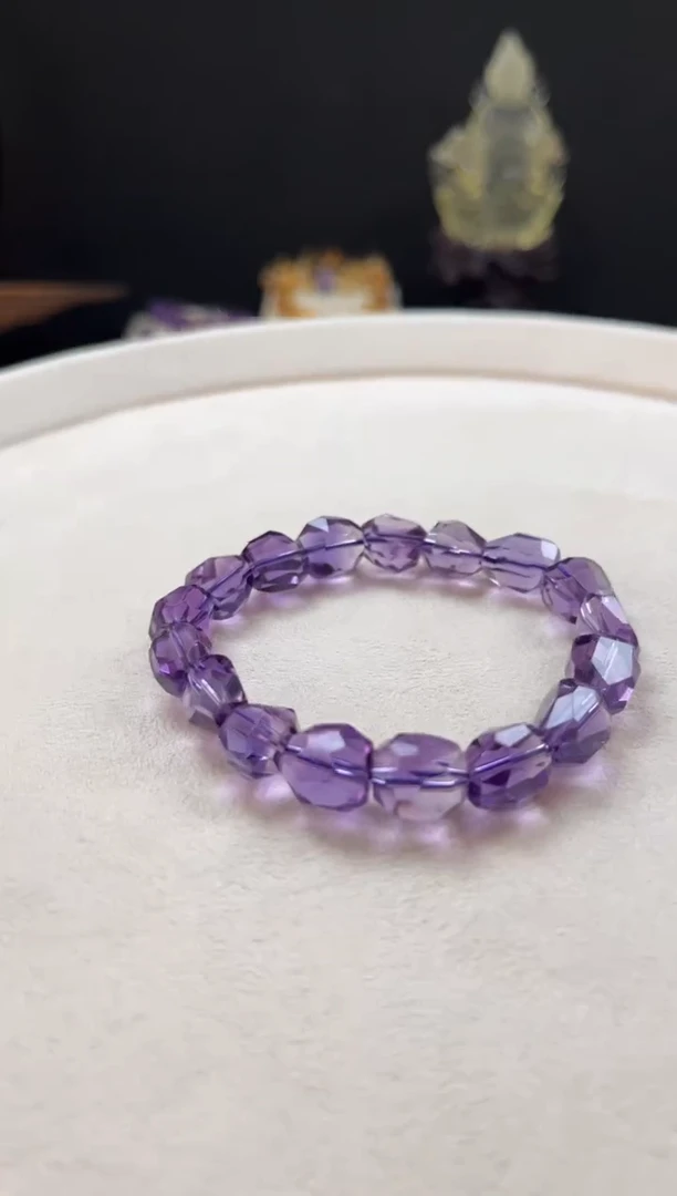 未镶嵌手链紫晶?****）天然紫水晶钻切手串10到11mm左右