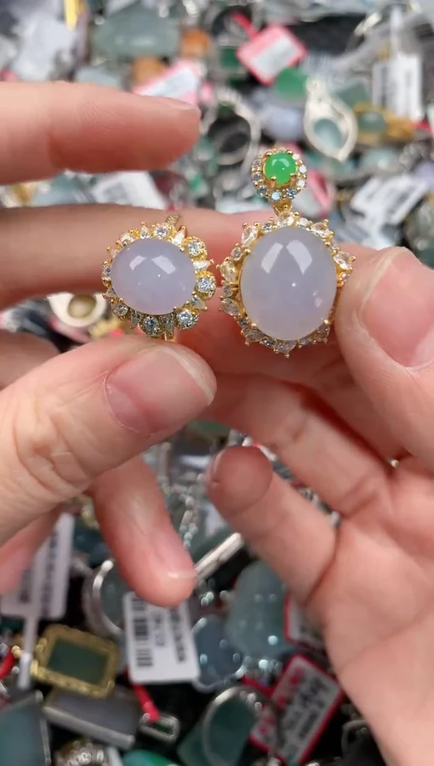 银S925镶嵌戒指翡翠555---5