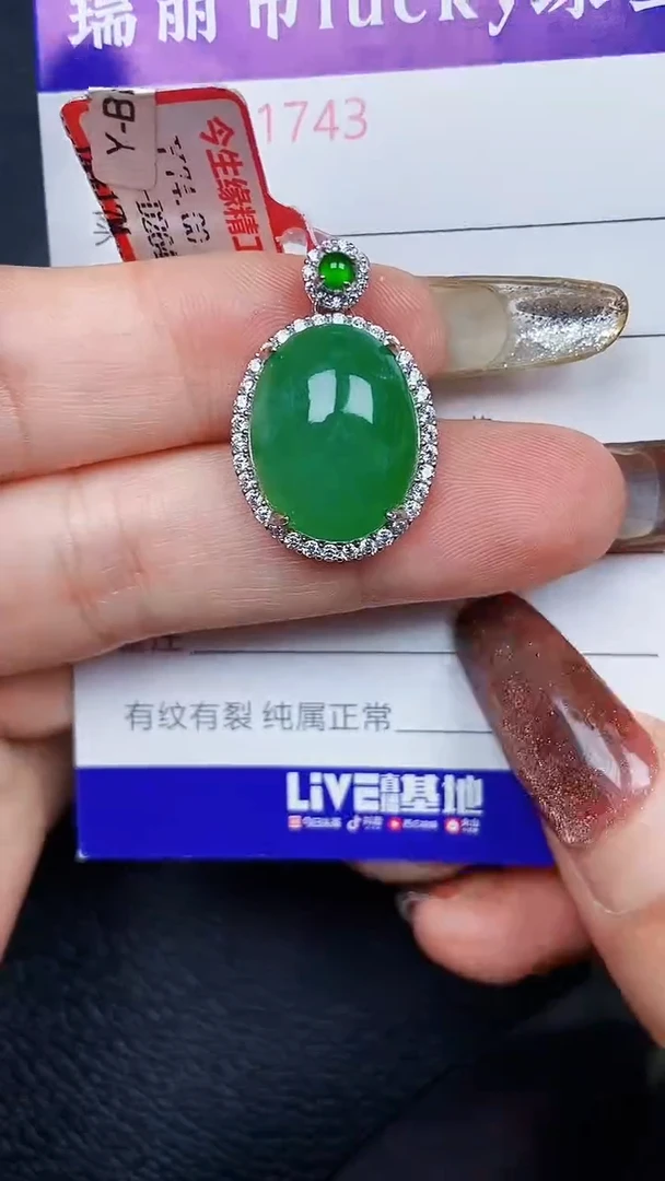颈饰银S925镶嵌翡翠1743