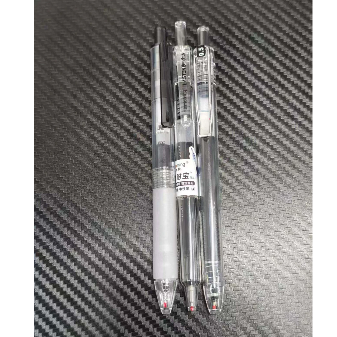 【发3支-透明黑】【禾硕吨吨笔+一木林久耐宝+lala墨挺多】