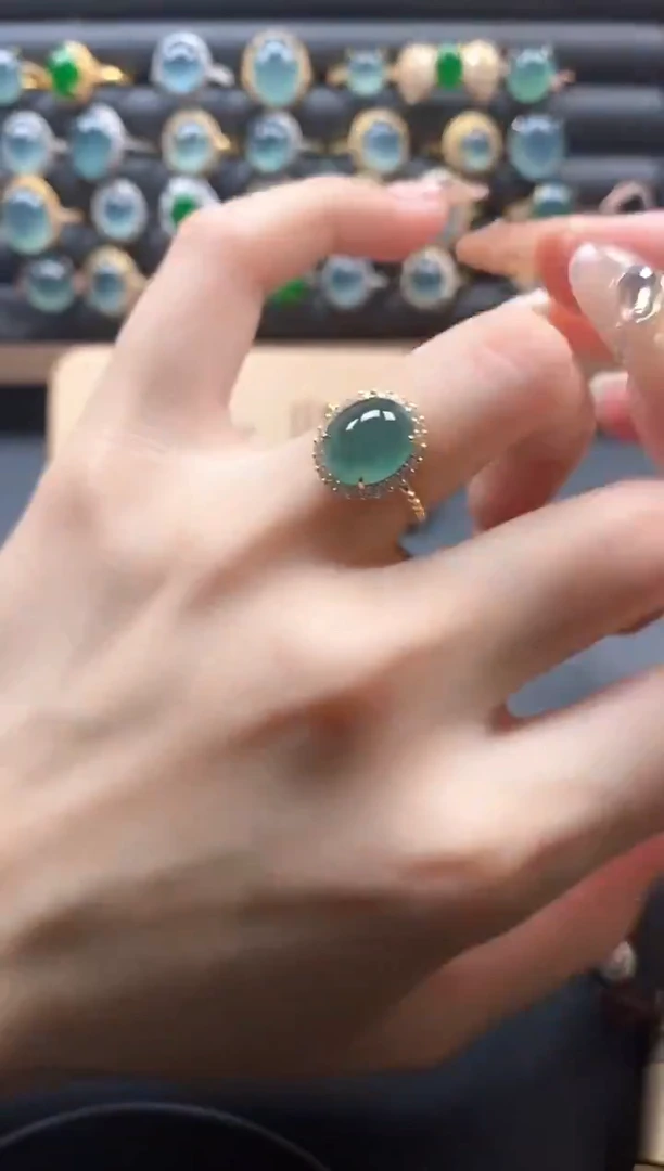 银S925镶嵌戒指翡翠51151