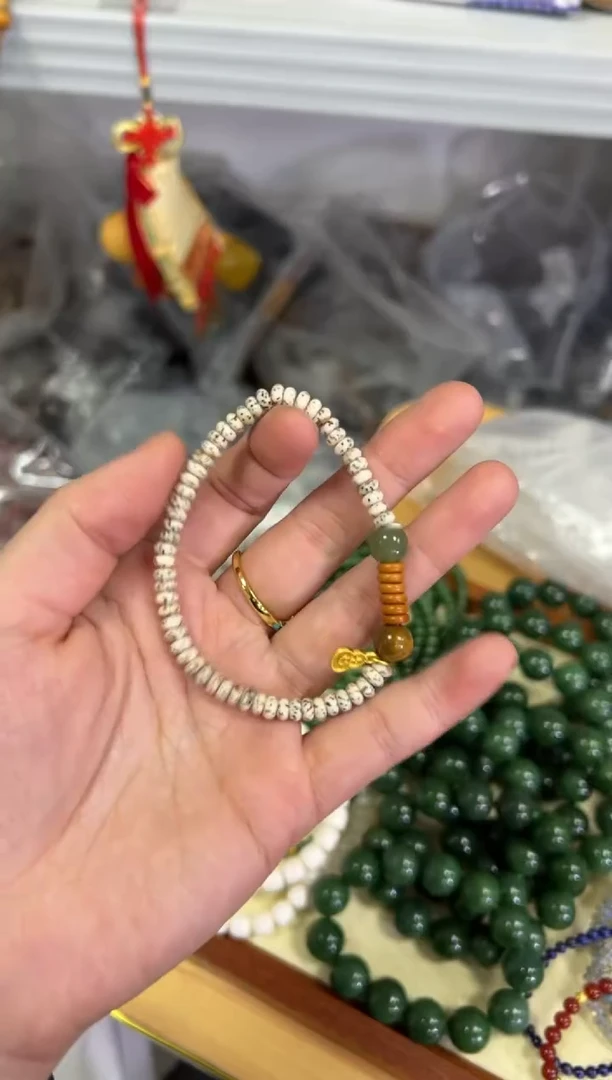 【闪购商品】菩提手串未镶嵌星月菩提和田玉设计款手链[0534]