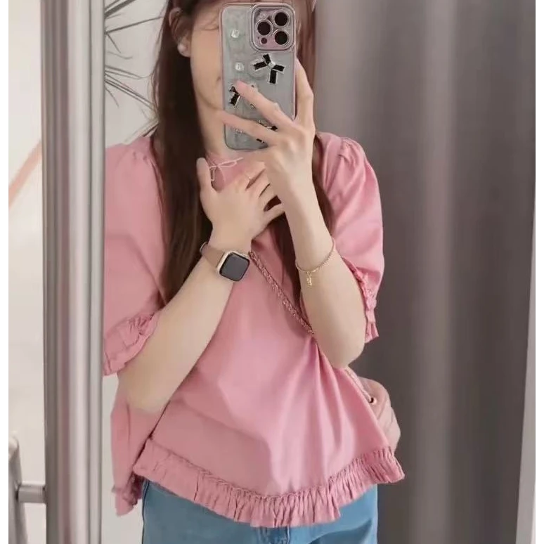 韩系夏季新款设计感独特别致小衫