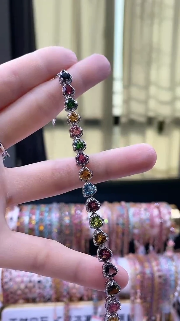 【闪购商品】碧玺收手链银S925镶嵌55555555555