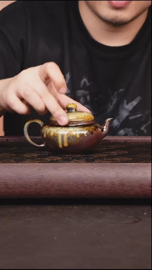 茶壶紫砂柴烧 矮梨