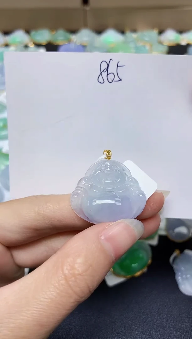 翡翠18K金镶嵌颈饰 天然翡翠A货