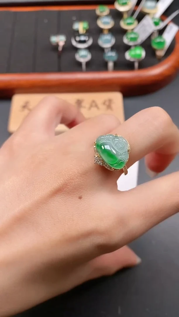 银S925镶嵌戒指翡翠111