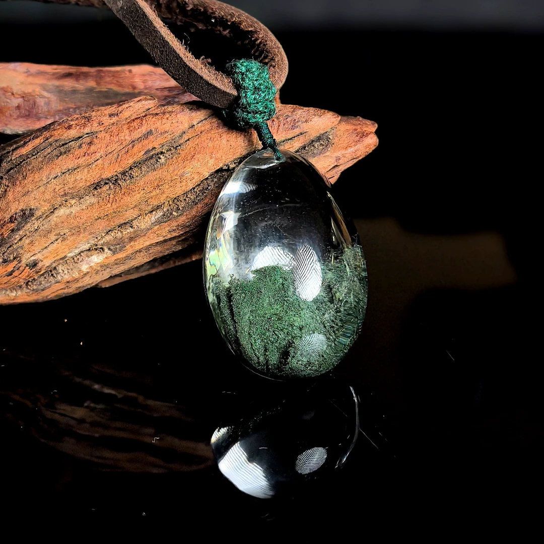 收藏级绿幽灵聚宝盆吊坠项链男女同款老钱风手工编绳原创设计款