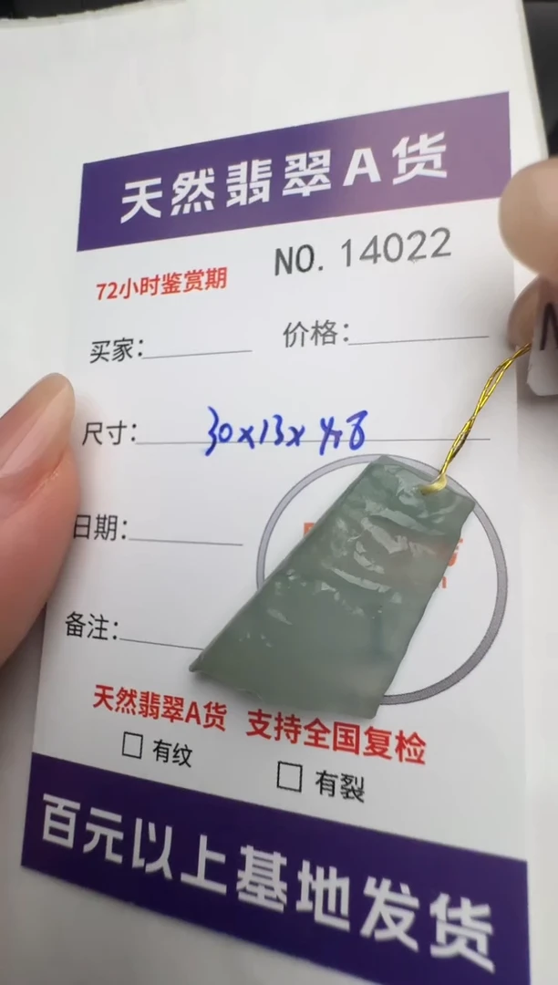 【闪购商品】翡翠颈饰未镶嵌原石14022