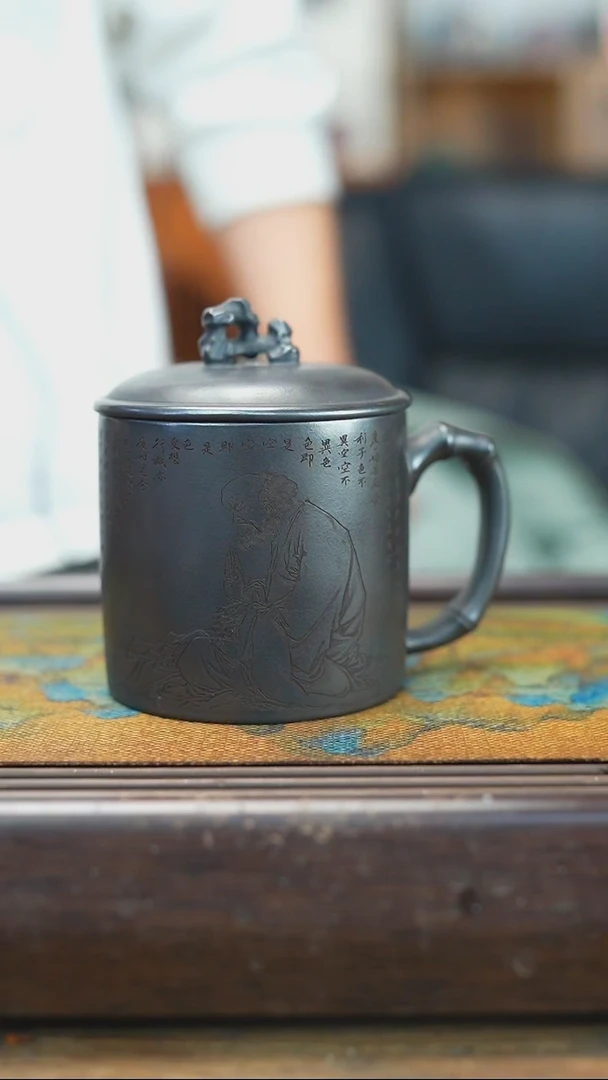 【闪购商品】紫砂茶杯1.30  玄铁 石黄 达摩盖杯