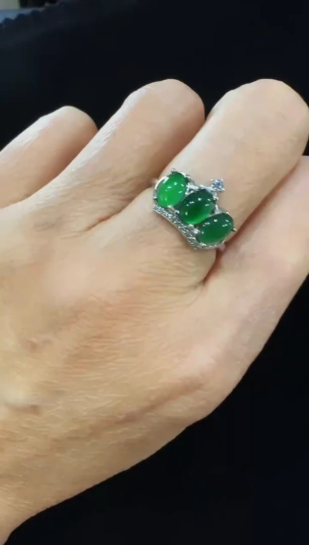 颈饰银S925镶嵌翡翠国风