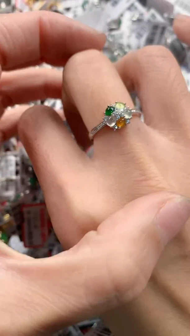 银S925镶嵌戒指翡翠12-12-12    9