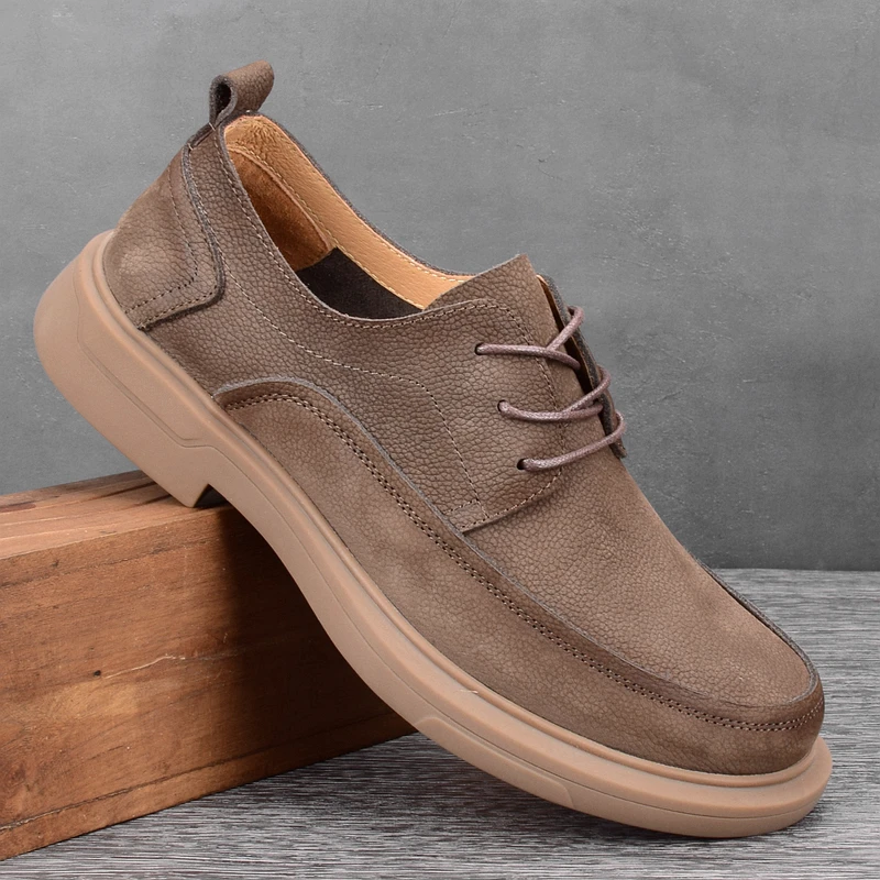 CATIA SELI单层头层牛皮男士休闲皮鞋真皮复古百搭软底透气男鞋潮