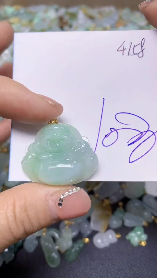 【闪购商品】翡翠挂件18K金镶嵌 天然翡翠A货